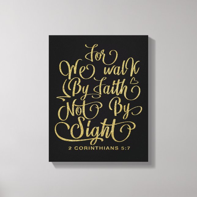 Toile Gold Walk par Faith Bible Verse (Recto)