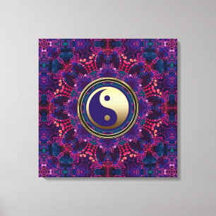 Toile Gold Yin Yang Purple Indigo Ocho Energy Mandala