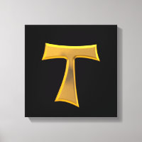 Golden 3-D Look Franciscan Tau Cross