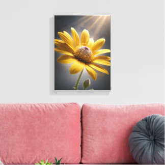 Toile Golden Bloom – Photographie d'art macro d'une fleu