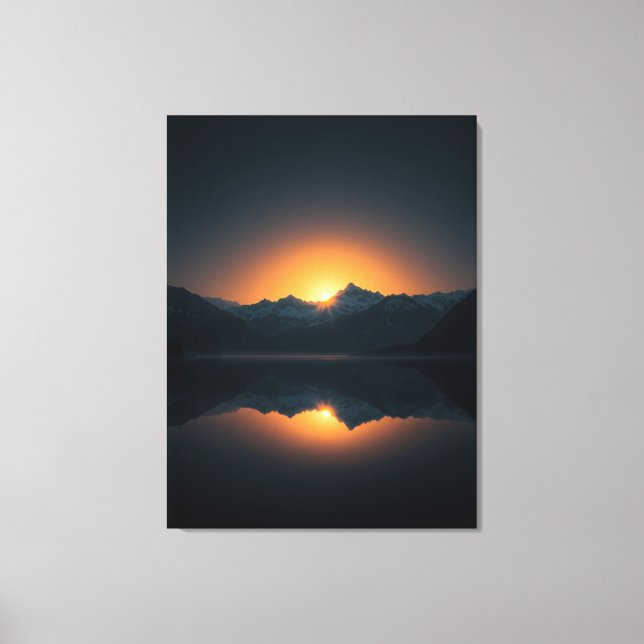 Toile Golden Dawn Over Silent Peaks – Mountain Sunrise (Recto)