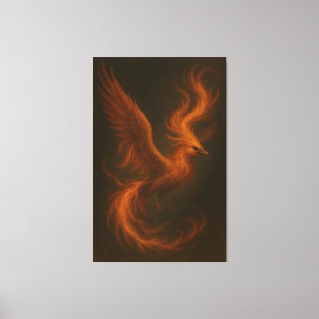 Toile Golden Fire Phoenix • Luxury Fine Art Canvas Print (Recto)