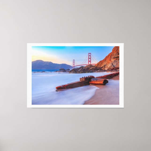Toile Golden Gate Bridge à San Francisco, Baker Beach (Recto)