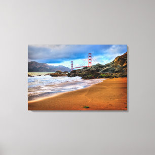 Toile Golden gate bridge au coucher du soleil