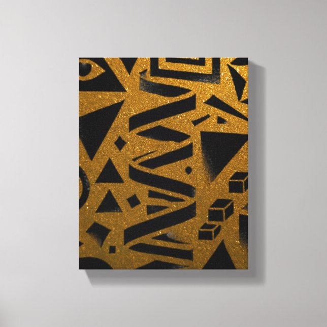 Toile Golden Geometry: A Modern Glow (Recto)