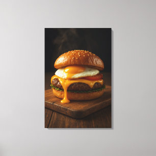 Toile Golden Harmony – Le Parfait Cheeseburger Gourmet