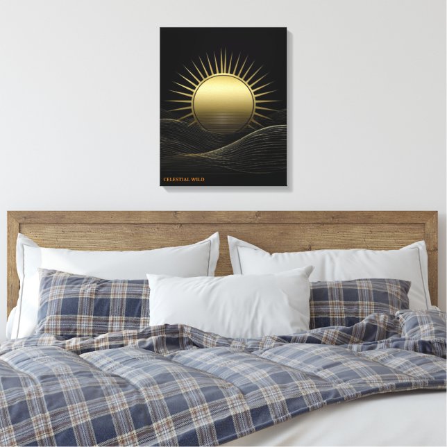 Toile Golden Horizon Sun Minimalist Art Canvas Gift (Insitu(Chambre))