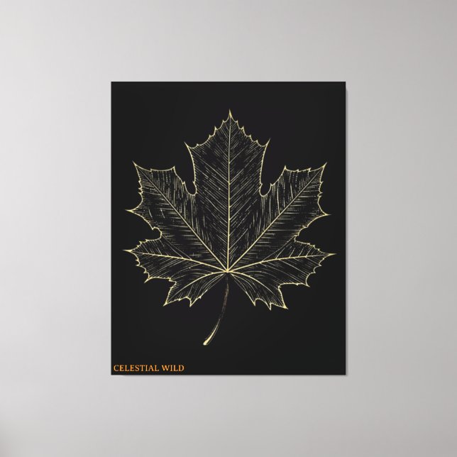Toile Golden Maple Leaf Botanical Art Canvas Gift (Recto)