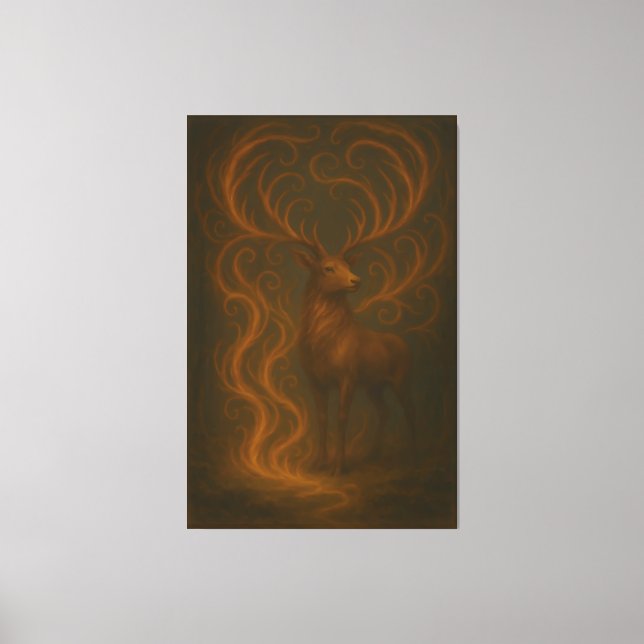 Toile Golden Mystic Deer – Fine Art Collection   (Recto)