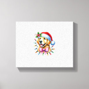 Toile Golden Retriever Chien Coquette Bow Christmas Matc