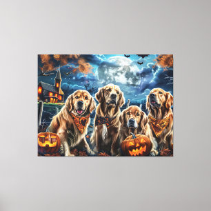 Toile Golden Retriever Halloween Éffrayant
