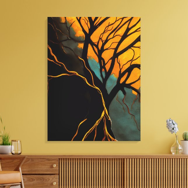 Toile Golden Roots and Twilight Tree (Insitu(Salon))