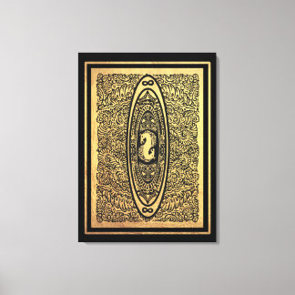 Toile Golden Seahorse Mandala - Ornate Infinity Design