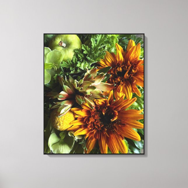 Toile Golden Sunflower Botanical Art (Recto)