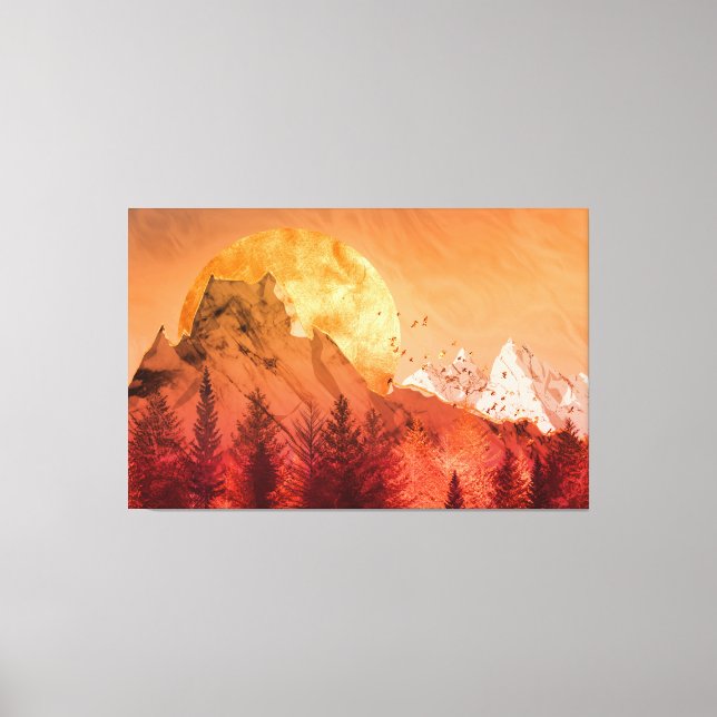 Toile Golden sunset in the red mountains (Recto)