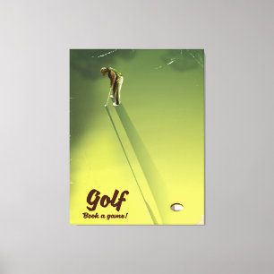 Toile Golf "Réservez une partie" Affiche vintage