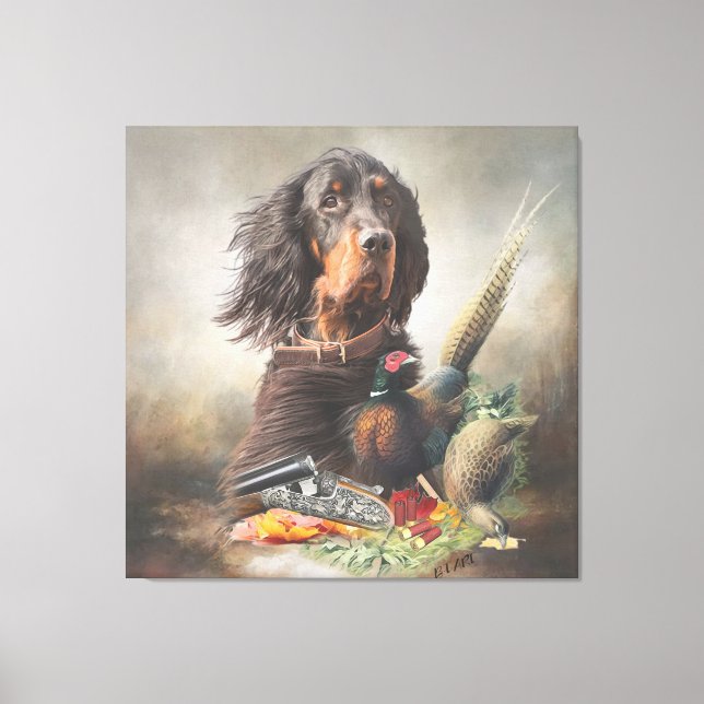 Toile Gordon setter avec faisans, Art (Recto)