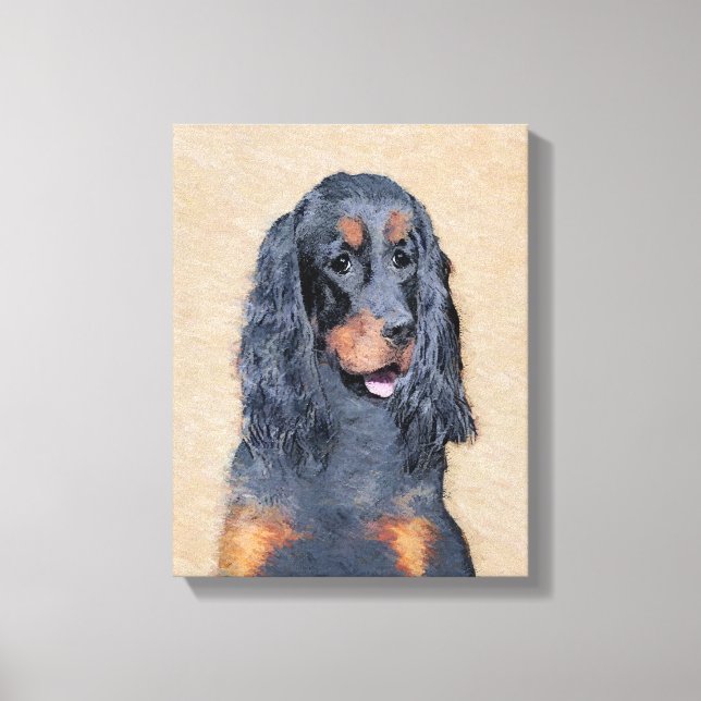 Toile Gordon Setter Peinture - Joli art original chien (Recto)