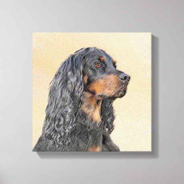 Toile Gordon Setter Peinture - Joli art original chien (Recto)