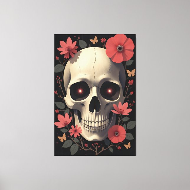 Toile Gothic Floral Skull - Stylized Skull (Recto)