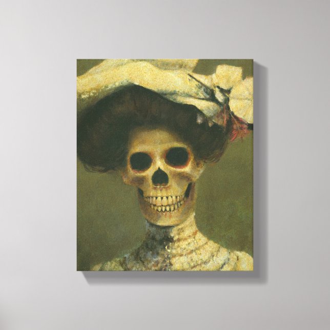 Toile Gothique Lady Skeleton Canvas Imprimer (Recto)