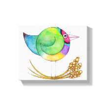 Toile Gouldian Finch