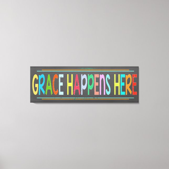Toile Grace Arrive Ici Colorful Christian Chalkboard P (Recto)