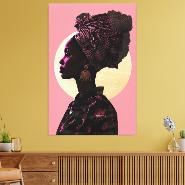 Toile Grace en rose : Muse du patrimoine africain (Insitu(Salon))