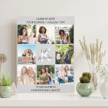 Toile Graduation 8 Collage de photos et citation gris<br><div class="desc">Chic Canvas Imprimer pour personnaliser pour votre diplômé. Le modèle photo est mis en place pour vous d'ajouter 8 de vos photos préférées de vos années d'études. Vos photos sont affichées en format carré / instagram dans un simple montage photo de style grille. Ce design monogrammé est personnalisé avec le...</div>