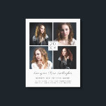 Toile Graduation Keepsaké photo moderne Collage classiqu<br><div class="desc">Mettez vos souvenirs d'école en valeur grâce à ce collage photo personnalisé et moderne. L'aménagement comprend la place pour 4 photos de votre diplômé, ainsi que l'année au centre. Ci-dessous, incluez le nom de votre diplômé dans un script élégant, le nom de l'école et les réalisations. Utilisez les modèles faciles...</div>