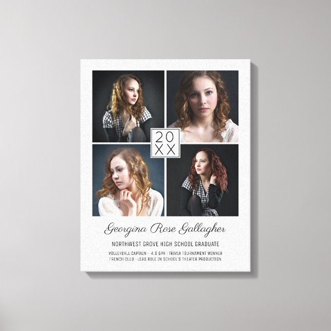 Toile Graduation Keepsaké photo moderne Collage classiqu (Recto)