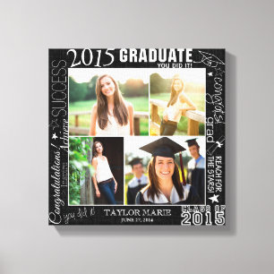 Toile Graduation personnalisée 2015 - Collage photo