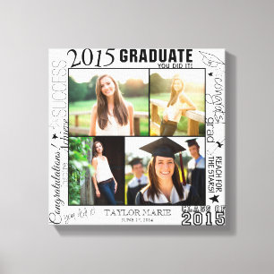 Toile Graduation personnalisée 2015 - Collage photo