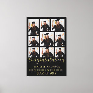 Toile Graduation Personnalisée Noir Et Or