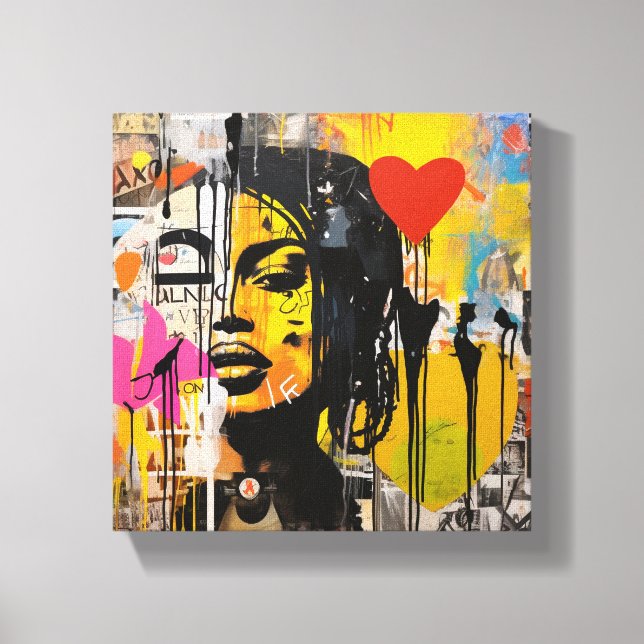 Toile Graffiti Grunge Art Valentine (Recto)