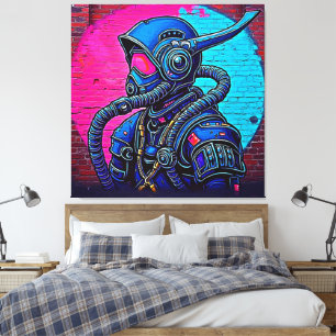 Toile Graffiti muraux masqués en néon