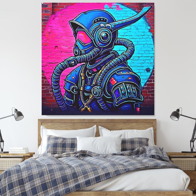 Toile Graffiti muraux masqués en néon (Insitu(Chambre))