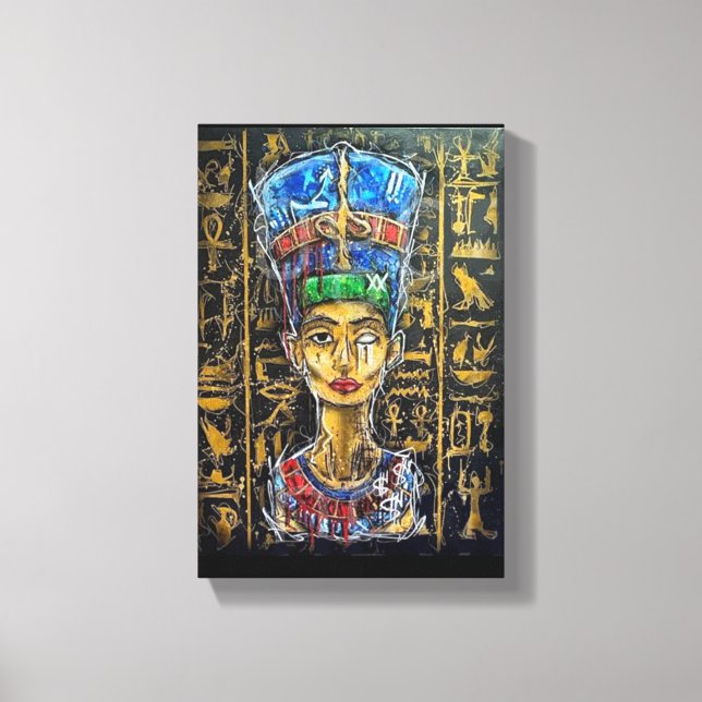 Toile Graffiti Pharaon Reine Nefertiti (Recto)