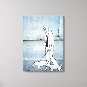 Toile graffiti pour chien marchant rue branimirova, croa