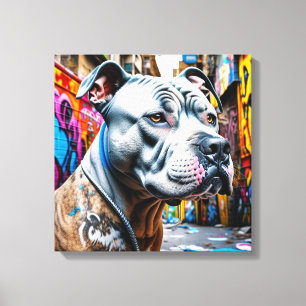 Toile Graffiti Street Art Brindle Pitbull Lover