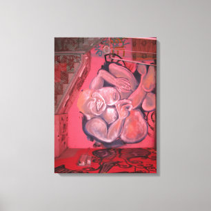 Toile Graffiti Street art de rue Red Fat Lady