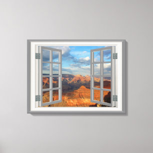 Toile Grand Canyon Fake Faux Window View USA