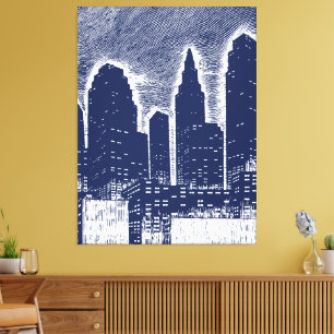 Toile Grand City Night Lights cityscape skyline