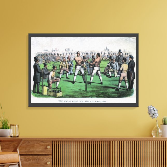Toile Grand combat pour le championnat, boxe vintage (Insitu(Salon))