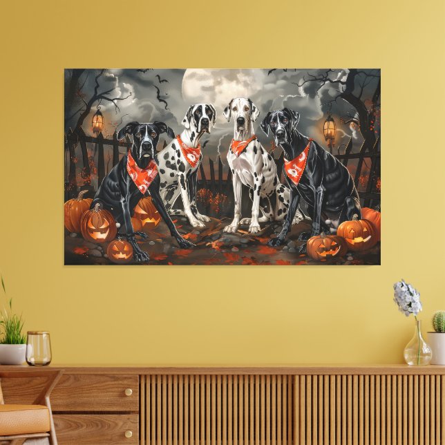 Toile Grand Danois Halloween Effrayant (Insitu(Salon))