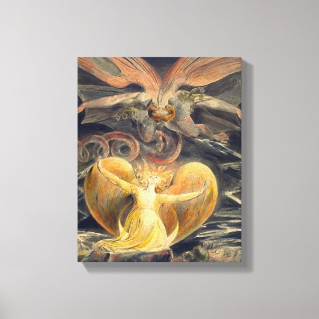 Toile Grand dragon rouge par William Blake (Recto)