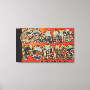 Toile Grand Forks, Dakota du Nord - Scènes à grandes let