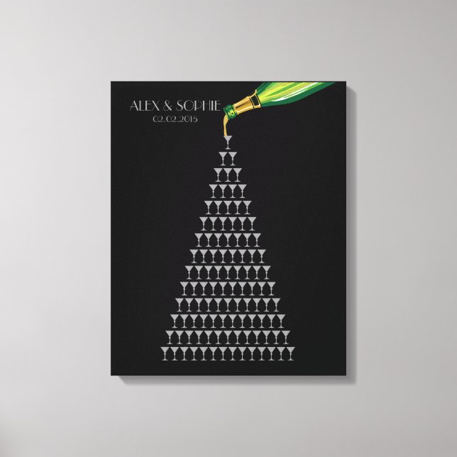 Toile grand gatsby mariage invité réserver tour champagn (Recto)