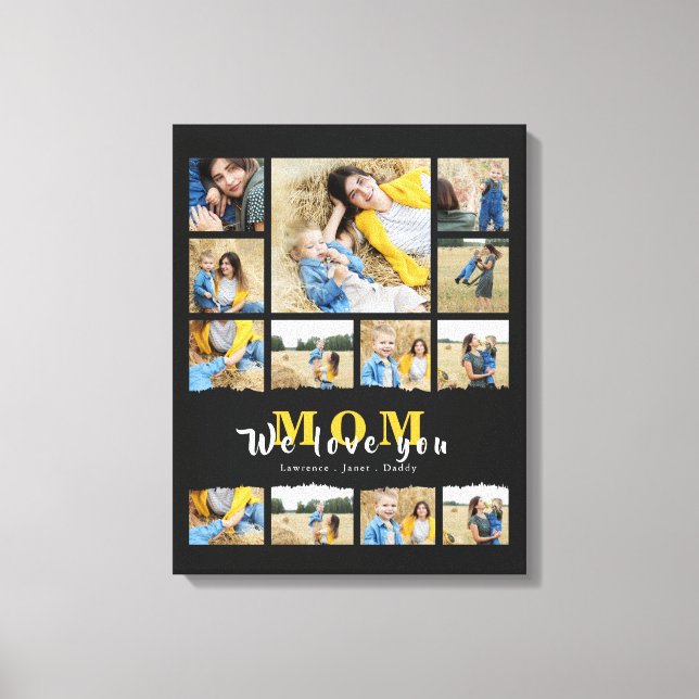 Toile Grand-mère noire et blanche Maman photo collage mè (Recto)