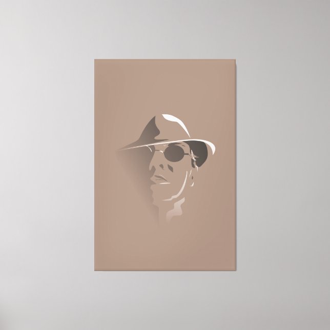 Toile Grand noir&blanc Retro Face Monochrome Dessin (Recto)